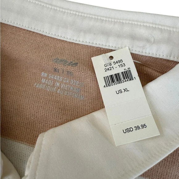 Aerie Cropped Polo Pink/White- XL - Picture 2 of 5